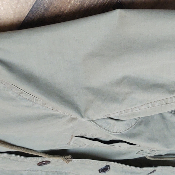 Gap Utility Hooded Olive Green Faux Fur lined  Parka Jacket Sz Small Wom - Picture 8 of 17